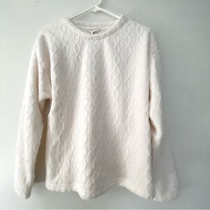 NWT Laura Ashley Fleece Cable Design Sweater Size Medium